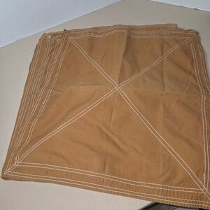 Crate & Barrel Napkins Set of 7‎ Stitched Cotton Canvas Brown New